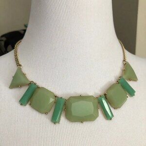 Geometric Shape Statement Necklace Light Green